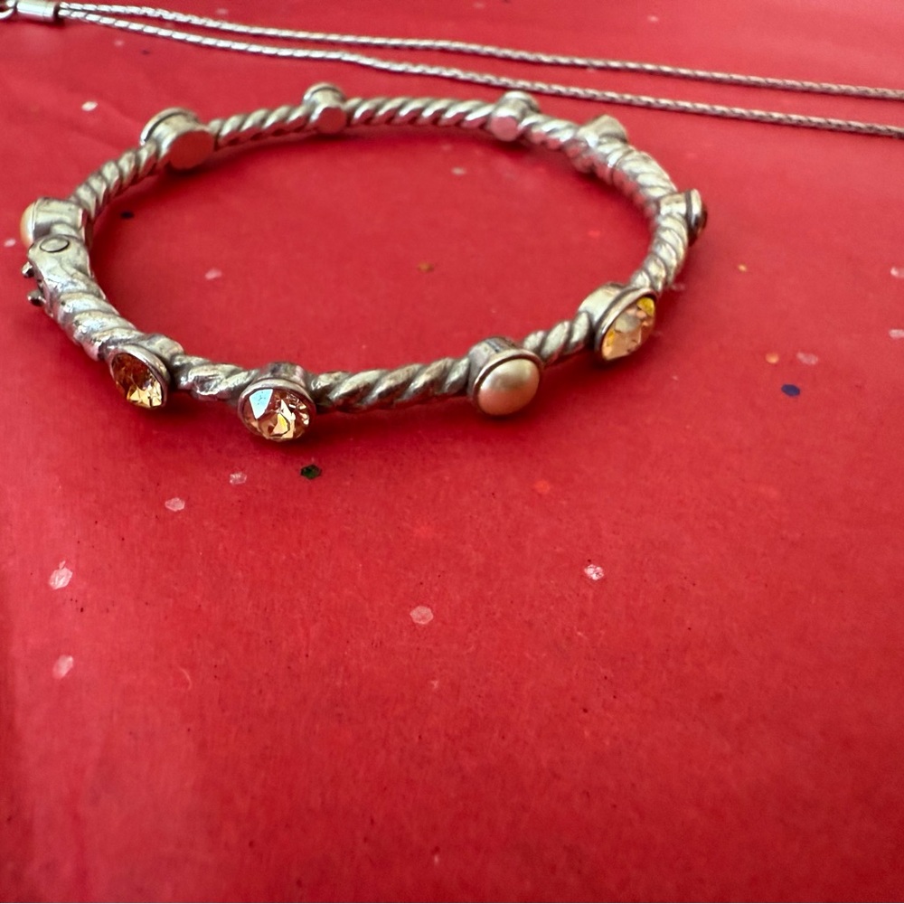 Brighton Elegant Silver and Gold-Toned Bracelet & Necklace set